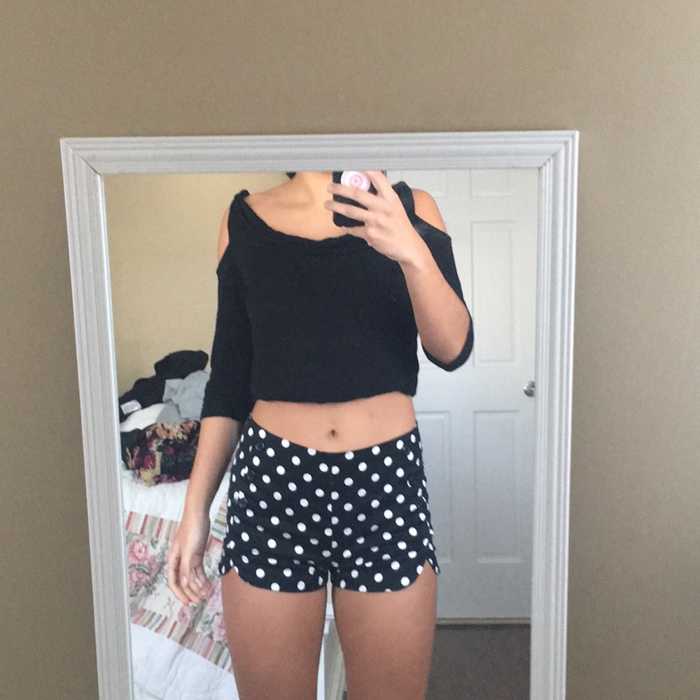 Poca dot high waisted shorts